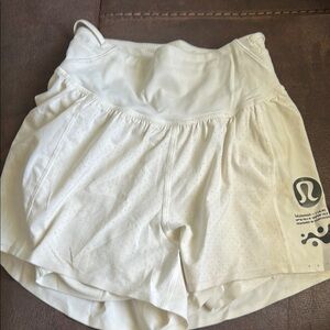 Lululemon Athletica White Athletic Shorts Breathable Design